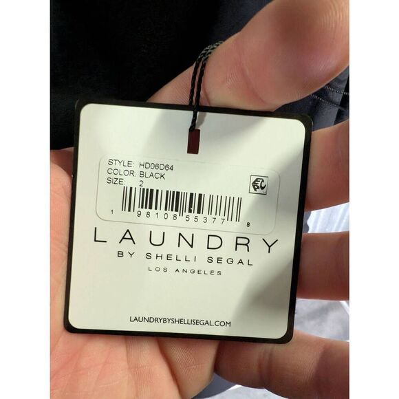 NWT Laundry by Shelli Seigal Sleeveless Jewel Neck Black Cocktail Dress Women's - Picture 4 of 5